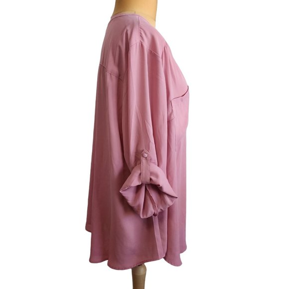 Torrid Harper Womens Pink Georgette Pullover 3/4 Sleeve Blouse Size 3 - Picture 2 of 7